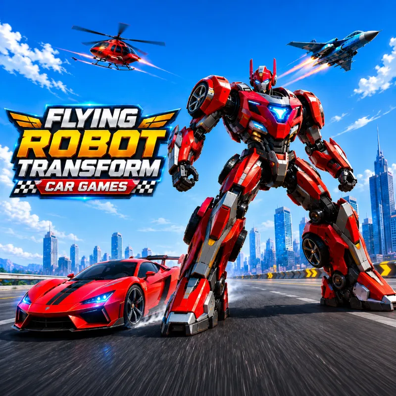 Flying Robot Transform Car Games