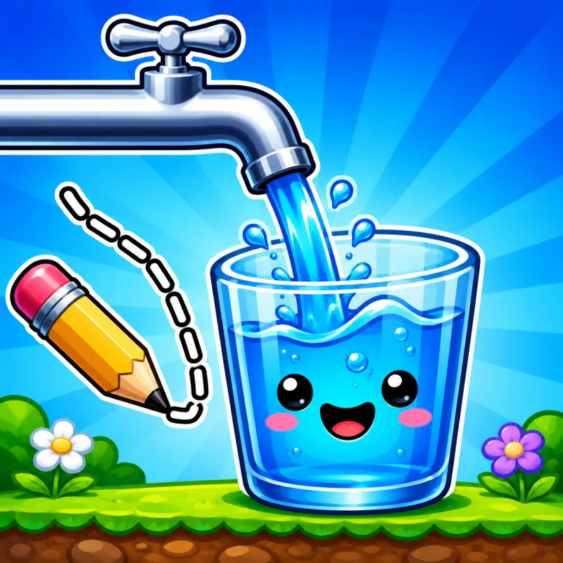 Water Flow Happy Glass